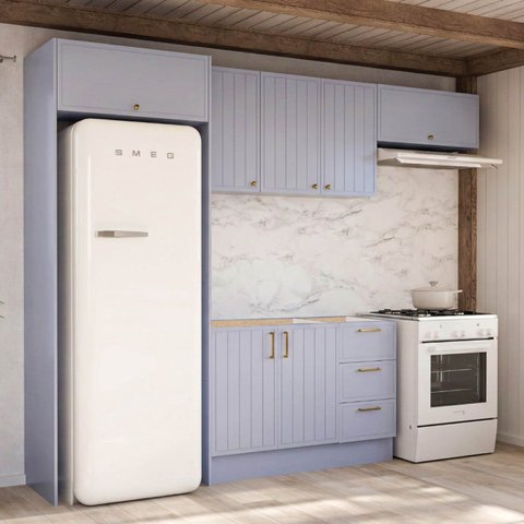 Cozinha Modulada 5 Peças 3 Aéreo 1 Balcão sem Tampo 1 Kit Lateral Marselha Cabecasa Madeiraoriginals