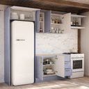 Ver imagem 3 de Cozinha Planejada 5 Peças 3 Aéreo 1 Balcão sem Tampo 1 Kit Lateral Marselha CabeCasa MadeiraOriginals Azul/Sereno