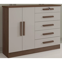 Ver imagem 1 de Cômoda New Athos 5 Gavetas com Sapateira Castanho/Off D Doro