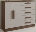 Ver imagem 1 de Cômoda New Athos 5 Gavetas com Sapateira Castanho/Off D Doro