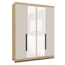 Ver imagem 1 de Guarda Roupa Solteiro com Espelho 180cm 4 Portas Barcelona Politorno Móveis