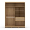 Ver imagem 4 de Guarda Roupa Solteiro com Espelho 180cm 4 Portas Barcelona Politorno Móveis