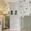 Ver imagem 1 de Guarda-roupa Infantil 62cm 2 Portas com Vidro e 2 Gavetas Teddy Multimóveis Mp4486 Branco/off White