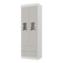 Ver imagem 2 de Guarda-roupa Infantil 62cm 2 Portas com Vidro e 2 Gavetas Teddy Multimóveis Mp4486 Branco/off White
