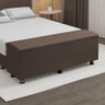 Baú Sapateira Estofada Casal King Size 195 Cm Terra Corino Skybox Cor Marrom - 1