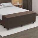 Ver imagem 1 de Baú Sapateira Estofada Casal King Size 195 Cm Terra Corino Skybox Cor Marrom