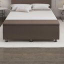 Ver imagem 2 de Baú Sapateira Estofada Casal King Size 195 Cm Terra Corino Skybox Cor Marrom