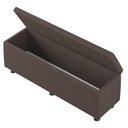 Ver imagem 3 de Baú Sapateira Estofada Casal King Size 195 Cm Terra Corino Skybox Cor Marrom