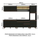 Ver imagem 4 de Armário de Cozinha Completa 300cm Preto Reims Madesa 02