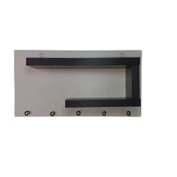 Porta Chaves Organizador com Prateleiras Clássico de Parede - Brancopreto - 1