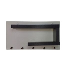 Porta Chaves Organizador com Prateleiras Clássico de Parede - Brancopreto