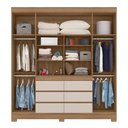 Ver imagem 3 de Guarda Roupa Casal Jasmim 4 Portas 6 Gavetas MDP Amendola Off White Demóbile