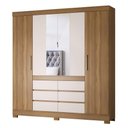 Ver imagem 2 de Guarda Roupa Casal Jasmim 4 Portas 6 Gavetas MDP Amendola Off White Demóbile