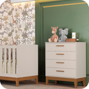 Ver mais imagens de Quarto de Bebê Guarda Roupa + Cômoda Infantil 4g Areia Flip