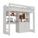 Ver imagem 4 de Cama Alta Infantil Juvenil 2 Portas com Escrivaninha Multifuncional Zwork Yescasa