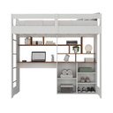 Ver imagem 5 de Cama Alta Infantil Juvenil 2 Portas com Escrivaninha Multifuncional Zwork Yescasa