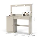 Ver imagem 3 de Penteadeira Camarim Diamante 2 Gavetas/maquiagem 1 Porta -espelho -off-white -patrimar