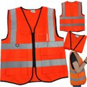 Ver mais imagens de Colete Sinalizador Faixa Refletiva Obra EPI Segurança Trabalho Blusao Fluorescente Transito Construç