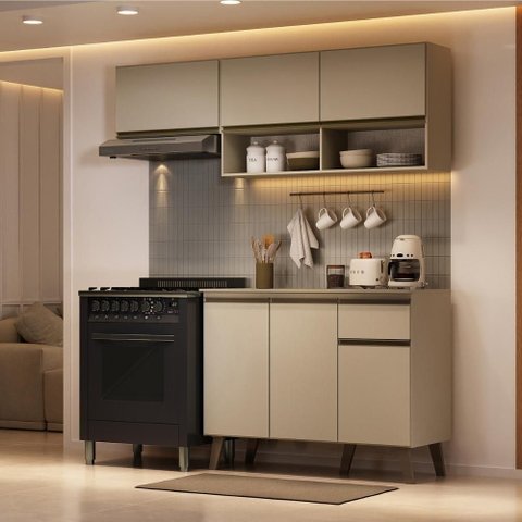 Armário de Cozinha Compacta Atlanta Petit carraro Amêndoa