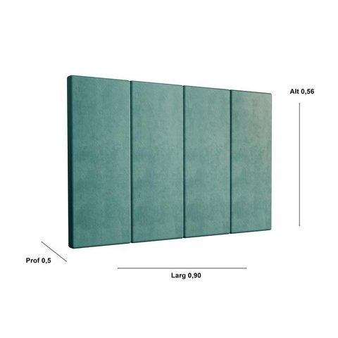 Kit 2 Paineis Cama Box Solene 0,90 Tecido Suede Cor Azul