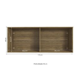 Aéreo Maleiro Baixo de 4 Portas 175cm Linha Modulado Adapt N543 Kappesberg - Nogueira/branco - 2