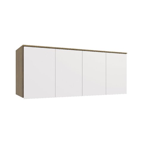 Aéreo Maleiro Baixo de 4 Portas 175cm Linha Modulado Adapt N543 Kappesberg - Nogueira/branco
