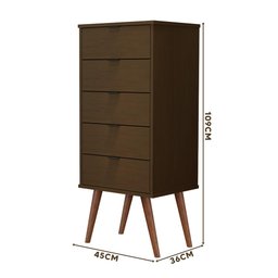 Gaveteiro Com 5 Gavetas Retrô Canela 1717 JB Bechara - 4 Gaveteiro Com 5 Gavetas Retrô Canela 1717 JB Bechara - 4