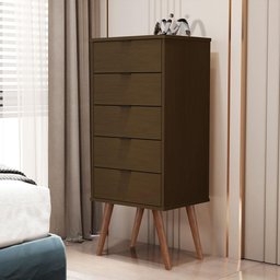 Gaveteiro Com 5 Gavetas Retrô Canela 1717 JB Bechara - 1 Gaveteiro Com 5 Gavetas Retrô Canela 1717 JB Bechara - 1