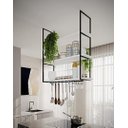 Ver imagem 1 de NICHO DE TETO PARA COZINHA 95 CM PRETO COM PRATELEIRA BRANCA