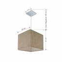 Ver imagem 2 de Lustre Pendente Quadrado Md-4058 Cúpula em Tecido 21/25x25cm Rustico Bege - Bivolt