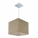 Ver imagem 1 de Lustre Pendente Quadrado Md-4058 Cúpula em Tecido 21/25x25cm Rustico Bege - Bivolt