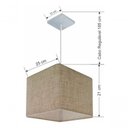 Ver imagem 5 de Lustre Pendente Quadrado Md-4058 Cúpula em Tecido 21/25x25cm Rustico Bege - Bivolt