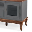 Ver imagem 3 de Rack para Tv com Pés Luis Xv 2 Gavetas 2 Portas e Nicho 60503 Linz Móveis - Cinza/imbuia Glazer