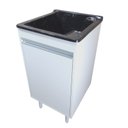 Ver imagem 1 de Tanque de Lavar Roupa de Fibra 20l com Suporte para Torneira de Bancada Tanque:preto