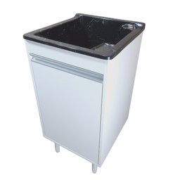 Tanque de Lavar Roupa de Fibra 20l com Suporte para Torneira de Bancada Tanque:preto - 1