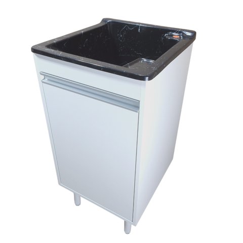 Tanque de Lavar Roupa de Fibra 20l com Suporte para Torneira de Bancada Tanque:preto