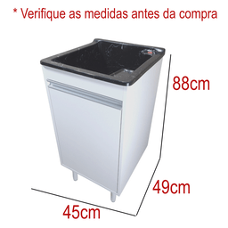 Tanque de Lavar Roupa de Fibra 20l com Suporte para Torneira de Bancada Tanque:preto - 2