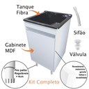 Ver imagem 3 de Tanque de Lavar Roupa de Fibra 20l com Suporte para Torneira de Bancada Tanque:preto