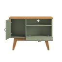 Ver imagem 2 de Rack / Bancada Si 90cm Estilo Retrô para Tv até 32''' Cor Alecrin / Cinamomo Pt