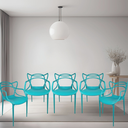 Ver imagem 1 de Kit com 5 Cadeira Allegra Azul Turquesa Sala de Janta, Bares