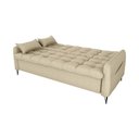 Ver imagem 3 de Sofá Cama Luxo 3 Lugares Casal Confortável com Almofadas 2,00 Larg Pillar Matrix Cor:linho Bege