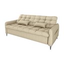 Ver imagem 2 de Sofá Cama Luxo 3 Lugares Casal Confortável com Almofadas 2,00 Larg Pillar Matrix Cor:linho Bege