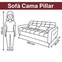 Ver imagem 6 de Sofá Cama Luxo 3 Lugares Casal Confortável com Almofadas 2,00 Larg Pillar Matrix Cor:linho Bege