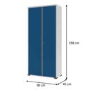 Ver mais imagens de Armário Aço Escritório Fechadura 4 Prateleiras Ea301 Azul