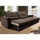 Ver imagem 1 de Sofá Retrátil e Reclinável 2,95m Molas Ensacadas Cama inBox Big Space com Bordado 3D Velusoft
