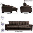 Ver imagem 2 de Sofá Retrátil e Reclinável 2,95m Molas Ensacadas Cama inBox Big Space com Bordado 3D Velusoft