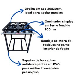 Fogão Industrial de Piso 4 Bocas Baixa Pressão QS Itafaz - 3