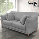 Ver imagem 5 de Sofá Decorativo 180cm 2 Lugares com 4 Almofadas Armstrong Veludo Cinza - Gran Belo