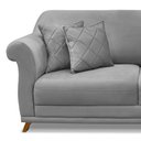 Ver imagem 6 de Sofá Decorativo 180cm 2 Lugares com 4 Almofadas Armstrong Veludo Cinza - Gran Belo