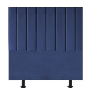Cabeceira Estofada Cama Box Solteiro 90 Cm Alice Suede:azul Marinho